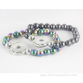 Hematite Beads Bracelet With Rhinestone Noosa Clip Bracelet